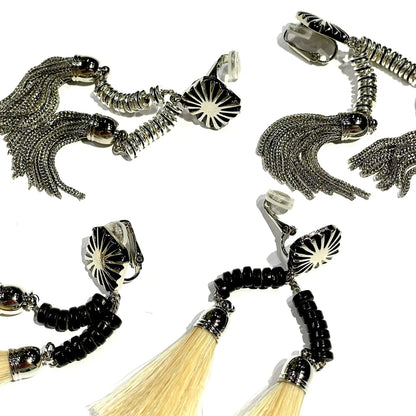 Toga Too Double Fringe Earrings (EarClip)