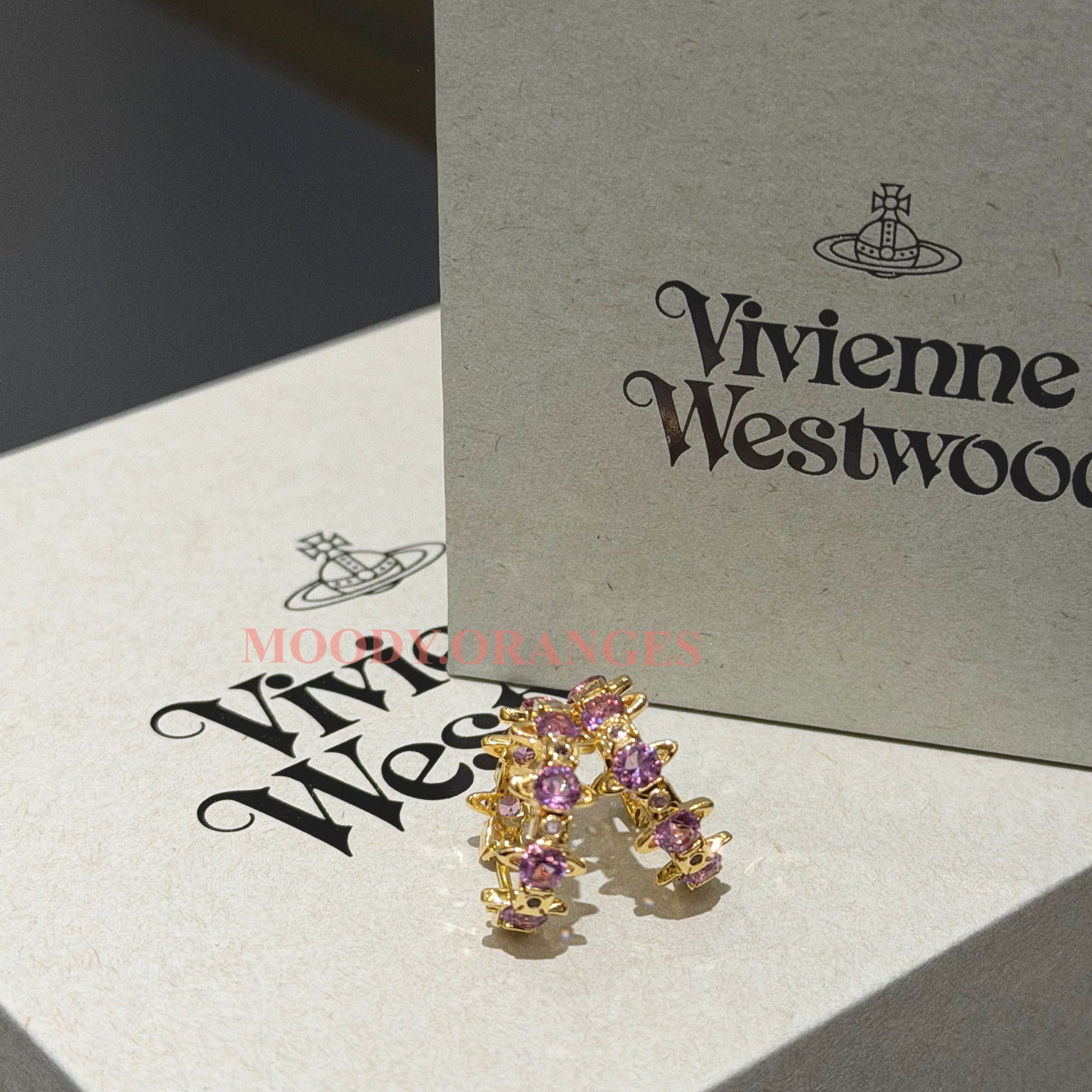 Vivienne Westwood Gold Purple Warwick Earrings - MOODY ORANGES
