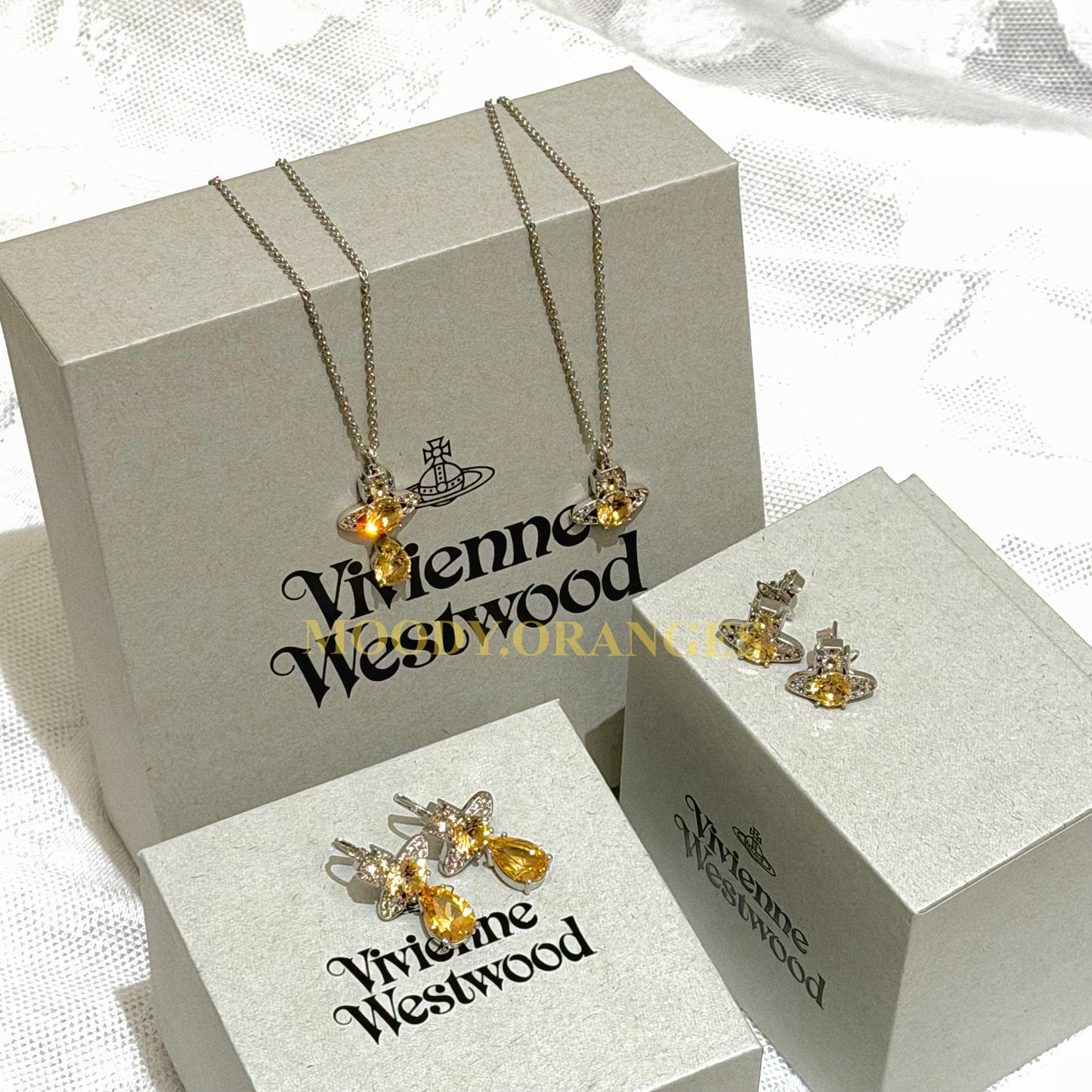 Vivienne Westwood Ismene Necklace Earrings Collection - MOODY ORANGES