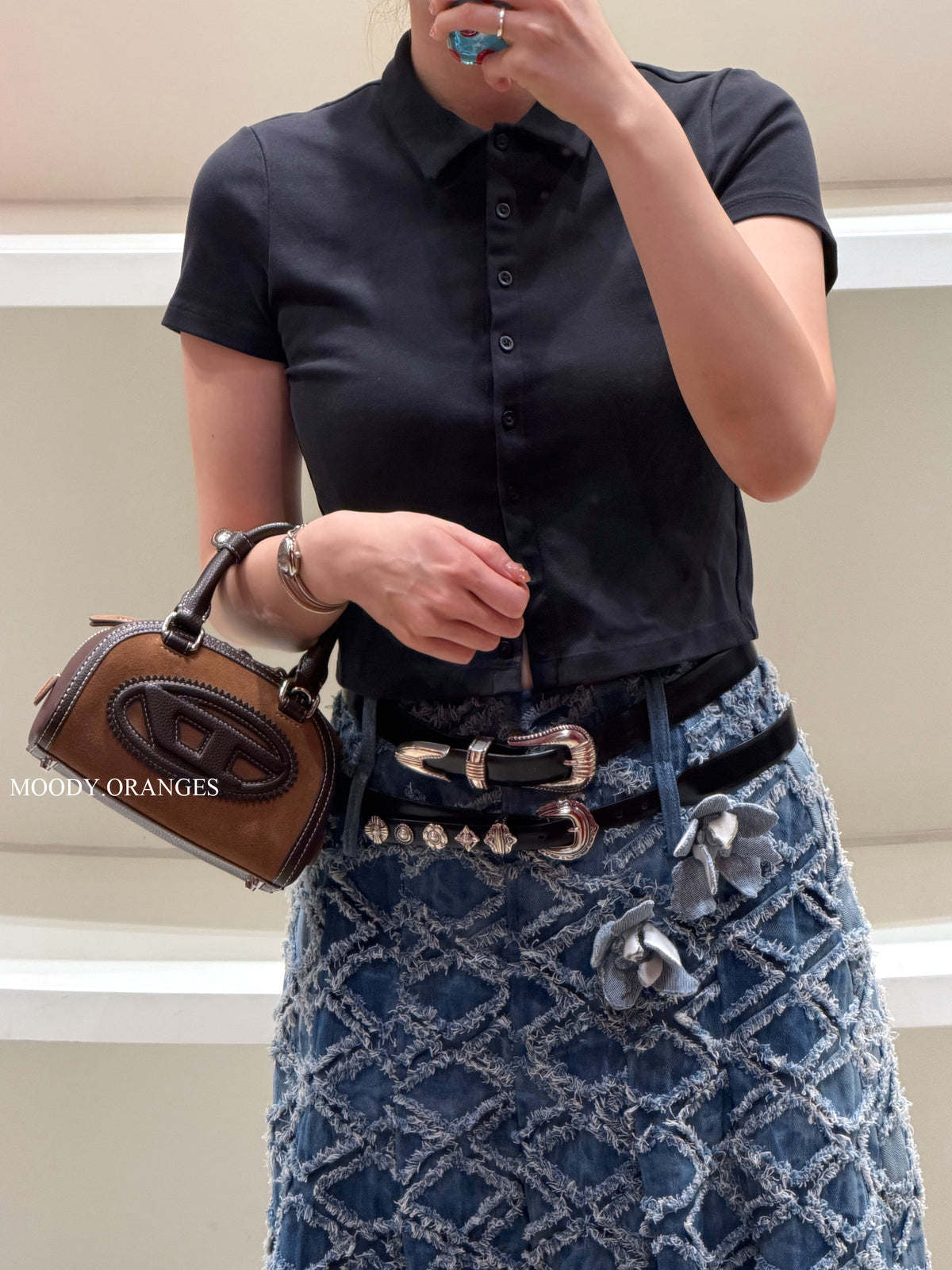 DIESEL 1DR Dome Small Bag - MOODY ORANGES