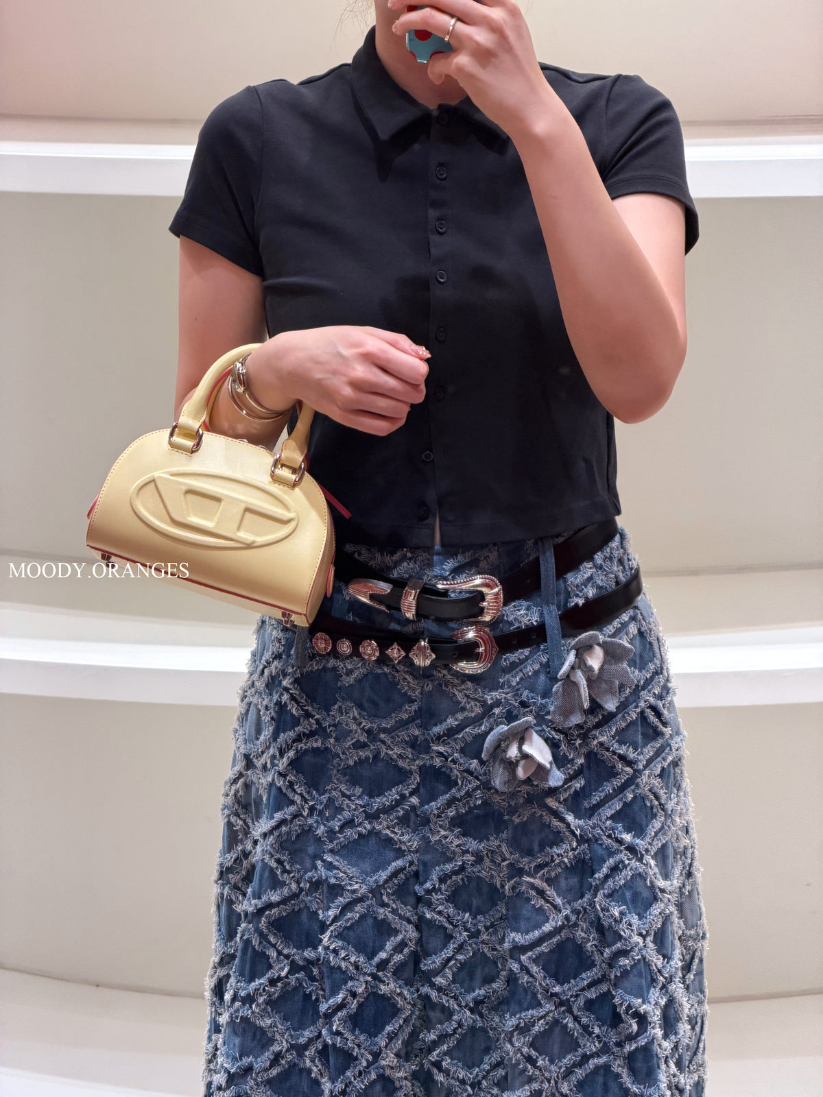 DIESEL 1DR Dome Small Bag - MOODY ORANGES