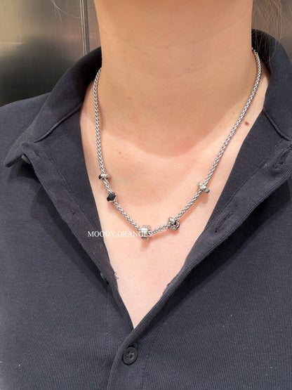 Diesel Silver Charm Necklace - MOODY ORANGES