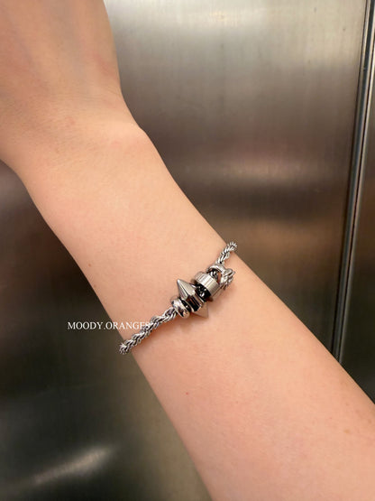 Diesel Silver Charm Bracelet - MOODY ORANGES