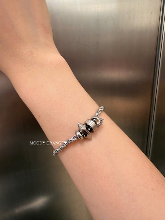Diesel Silver Charm Bracelet - MOODY ORANGES