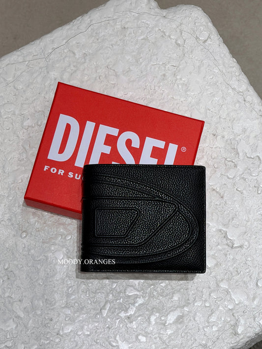 Diesel 1DR 2.0 Bi-Fold Coin 3D Black Wallet - MOODY ORANGES