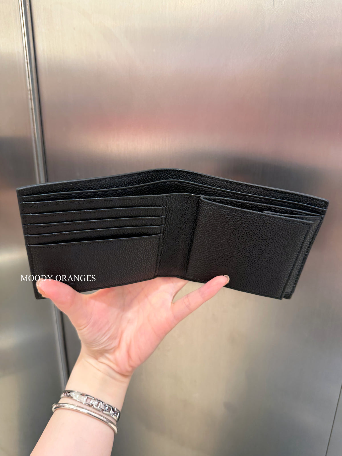 Diesel 1DR 2.0 Bi-Fold Coin 3D Black Wallet - MOODY ORANGES