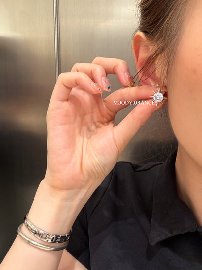 Diesel Silver Crystal Stud Earring - MOODY ORANGES