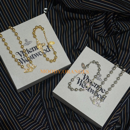 Vivienne Westwood Silver Ball Mini Bas Relief Necklace