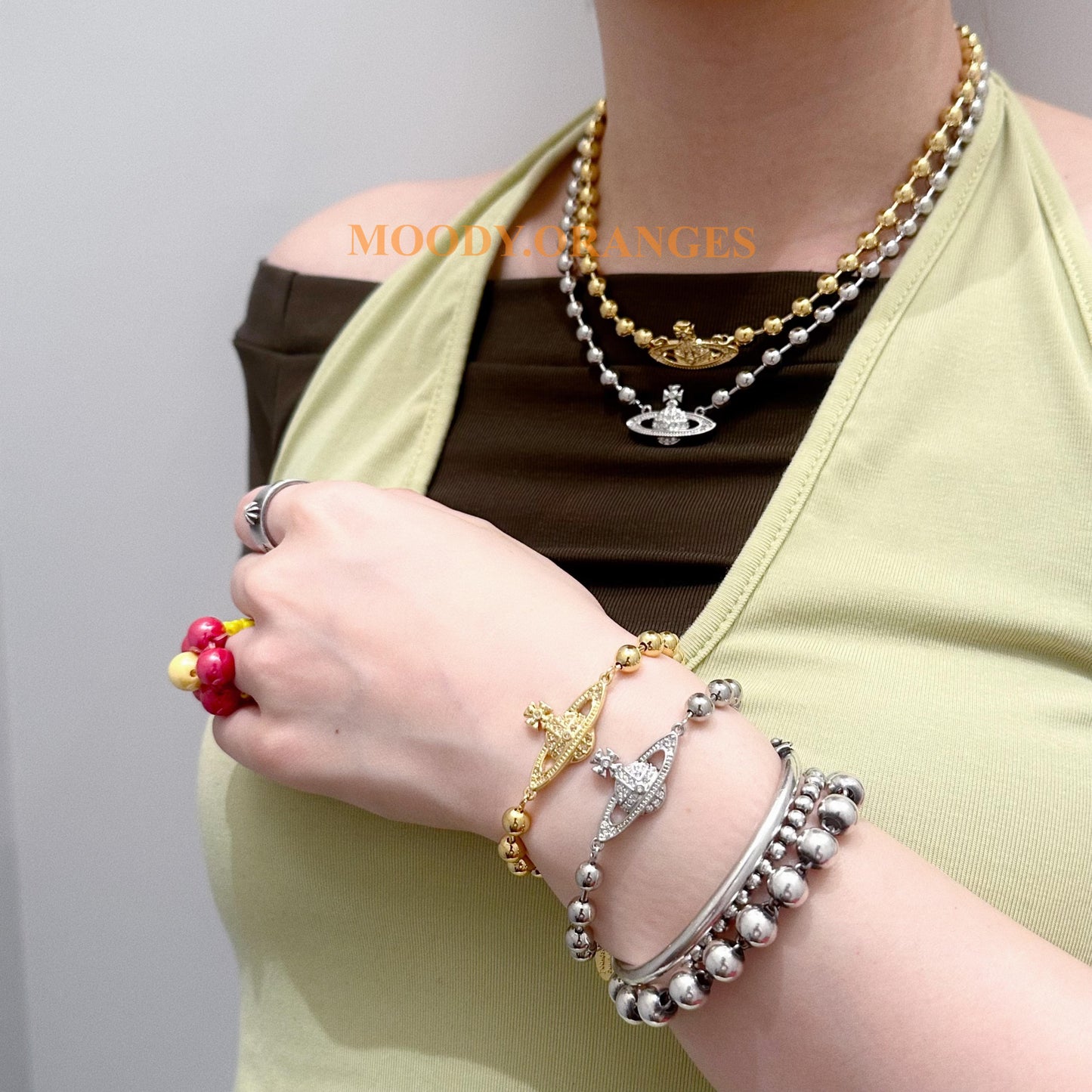 Vivienne Westwood Silver Ball Mini Bas Relief Necklace