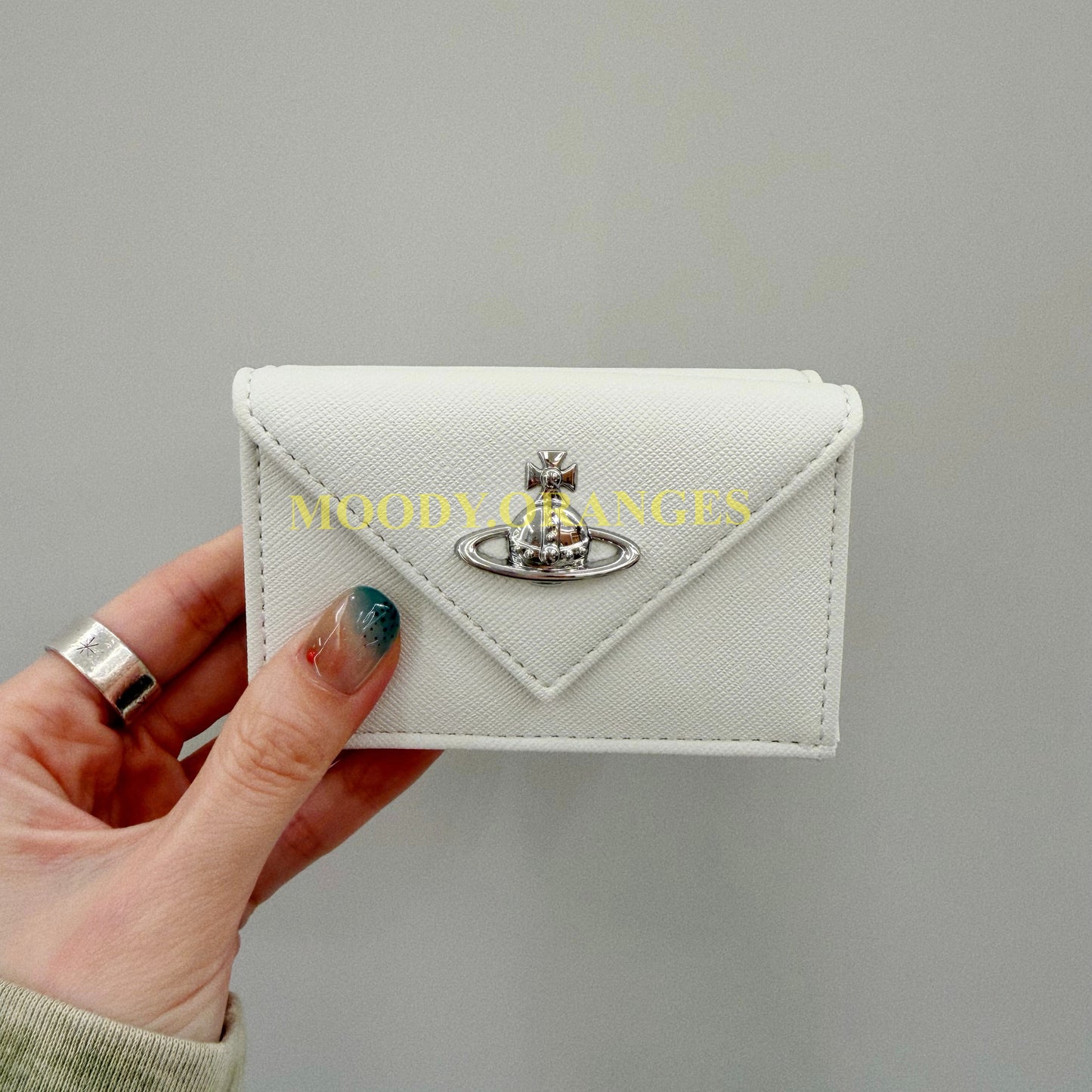 Vivienne Westwood Off-White Saffiano Wallet - MOODY ORANGES