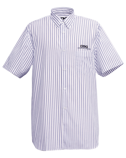 CDG CLASSIC SHIRT WITH SHORT SLEEVE / BLUE STRIPE - Stripe B