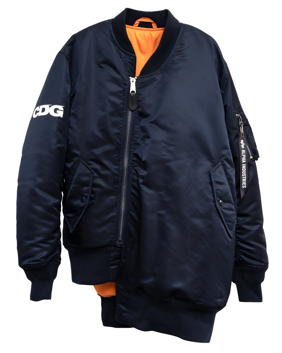 CDG x ALPHA INDUSTRIES BIAS DESINED MA-1 JACKET / NAVY - Navy