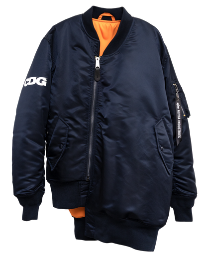 CDG x ALPHA INDUSTRIES BIAS DESINED MA-1 JACKET / NAVY - Navy