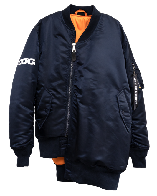 CDG x ALPHA INDUSTRIES BIAS DESINED MA-1 JACKET / NAVY - Navy