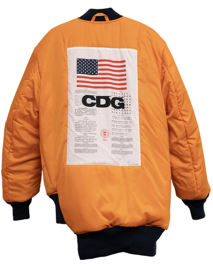 CDG x ALPHA INDUSTRIES BIAS DESINED MA-1 JACKET / NAVY