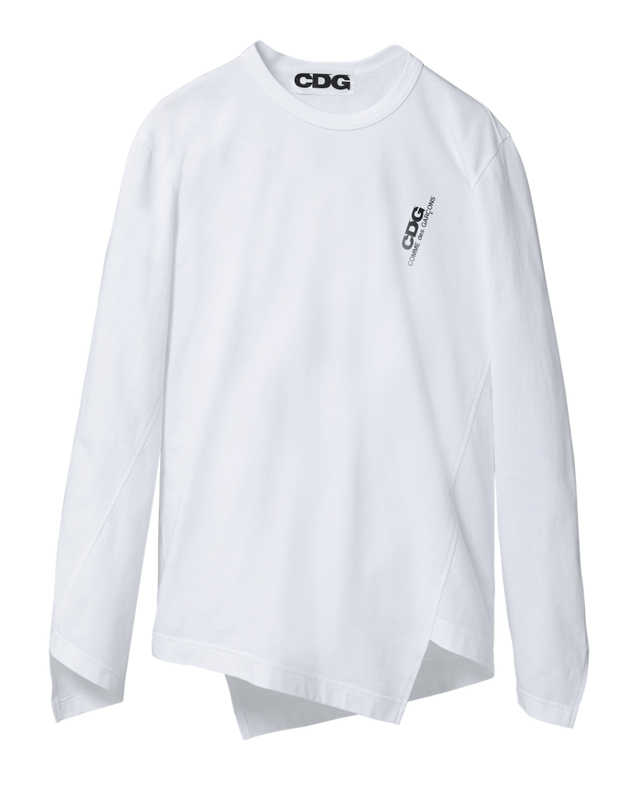 CDG BIAS DESIGNED LONG SLEEVED T-SHIRT / CDG COMME des GARÇONS - White