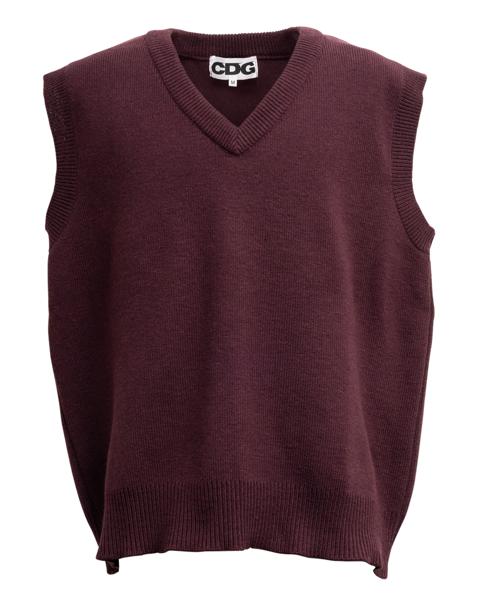 CDG OVERSIZED PULLOVER VEST - Maroon