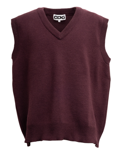 CDG OVERSIZED PULLOVER VEST - Maroon