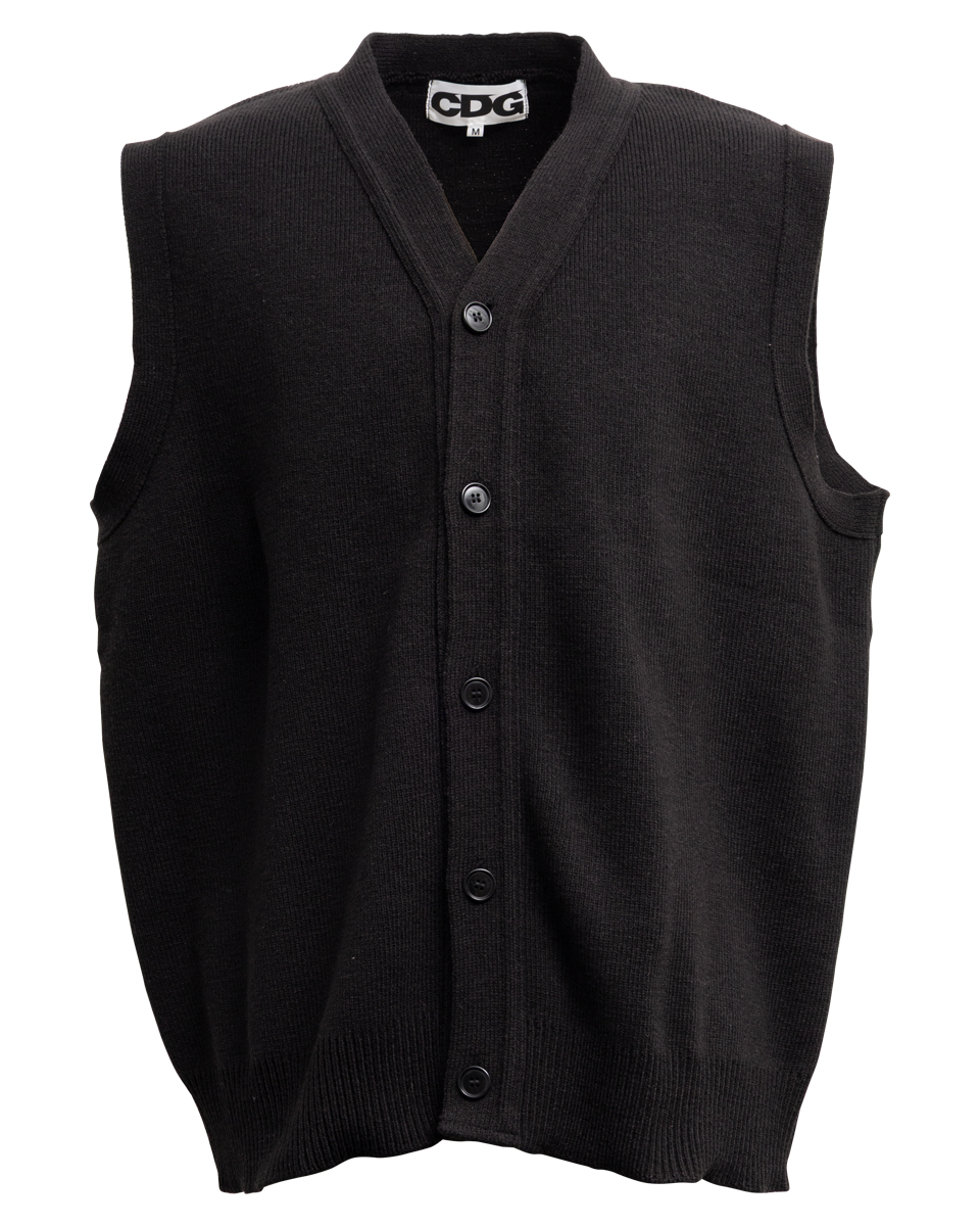 CDG OVERSIZED CARDIGAN VEST - Black