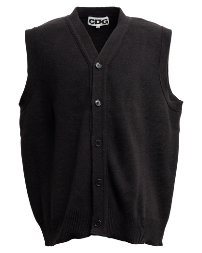 CDG OVERSIZED CARDIGAN VEST - Black
