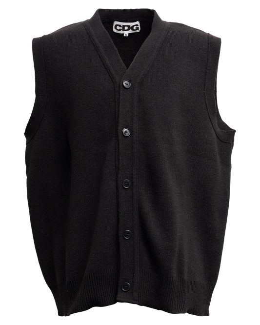 CDG OVERSIZED CARDIGAN VEST - Black