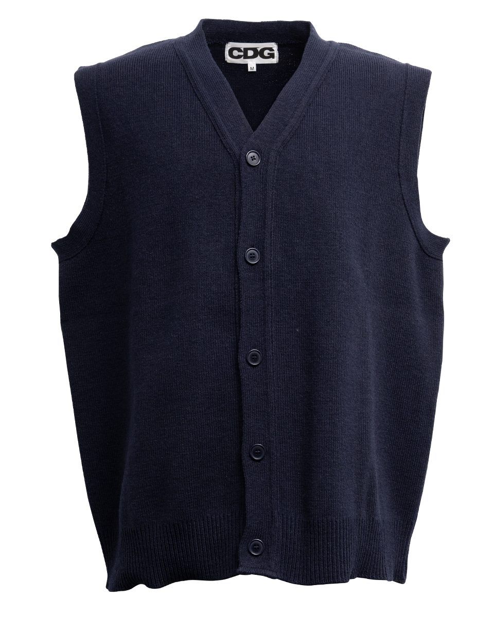 CDG OVERSIZED CARDIGAN VEST - Navy