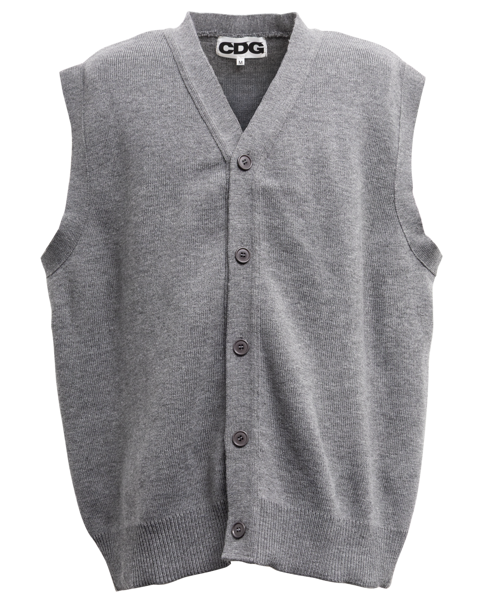 CDG OVERSIZED CARDIGAN VEST - Grey