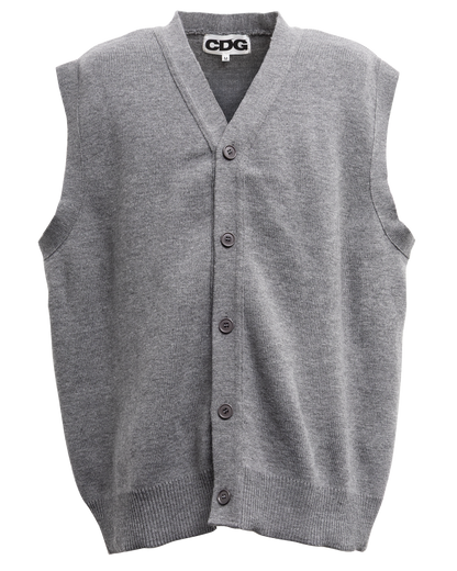 CDG OVERSIZED CARDIGAN VEST - Grey