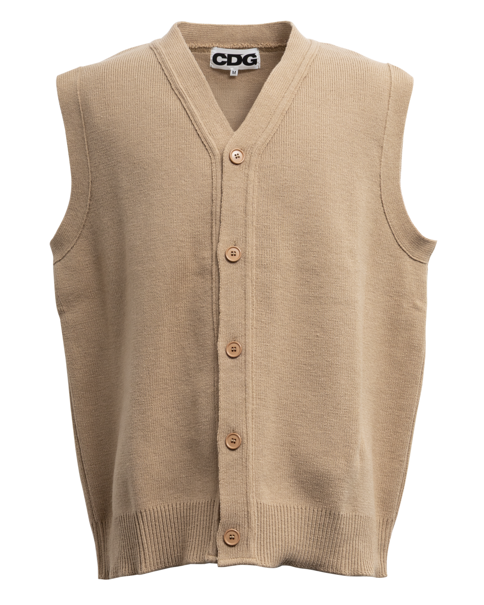 CDG OVERSIZED CARDIGAN VEST - Beige