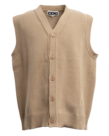 CDG OVERSIZED CARDIGAN VEST - Beige