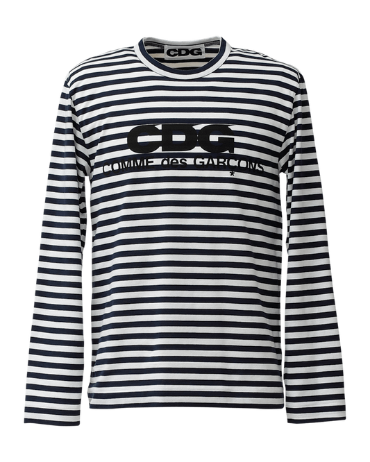 CDG CLASSIC BORDER T-SHIRT2 / CDG COMME des GARÇONS - Navy