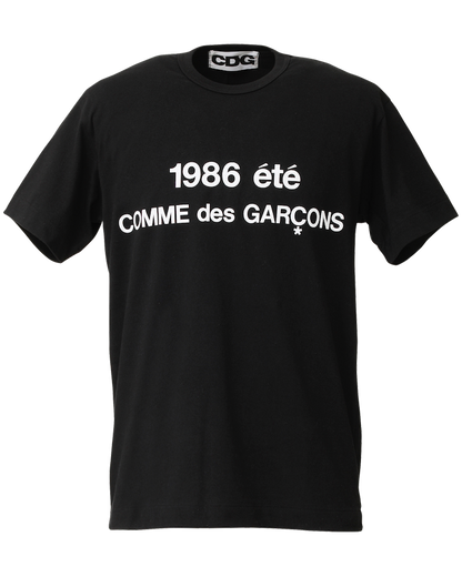 COMME des GARÇONS 1986 été T-SHIRT - Black