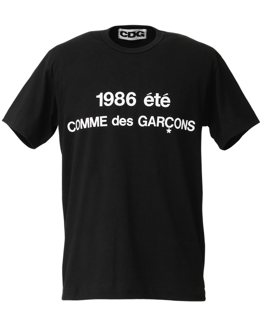 COMME des GARÇONS 1986 été T-SHIRT - Black