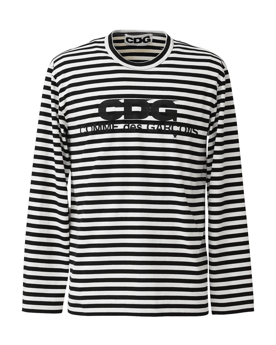 LONG SLEEVE T-SHIRT / BLACK STRIPE - Black