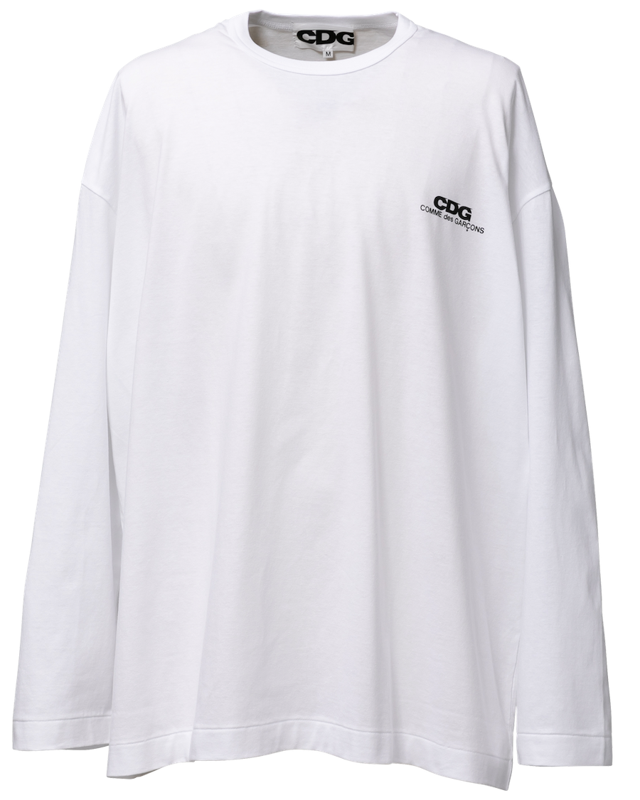 CDG OVERSIZED LONG SLEEVED T-SHIRT /  CDG COMME des GARÇONS SMALL LOGO - White