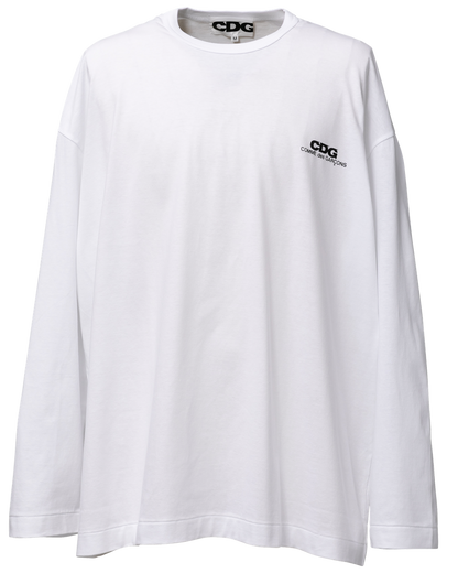 CDG OVERSIZED LONG SLEEVED T-SHIRT /  CDG COMME des GARÇONS SMALL LOGO - White