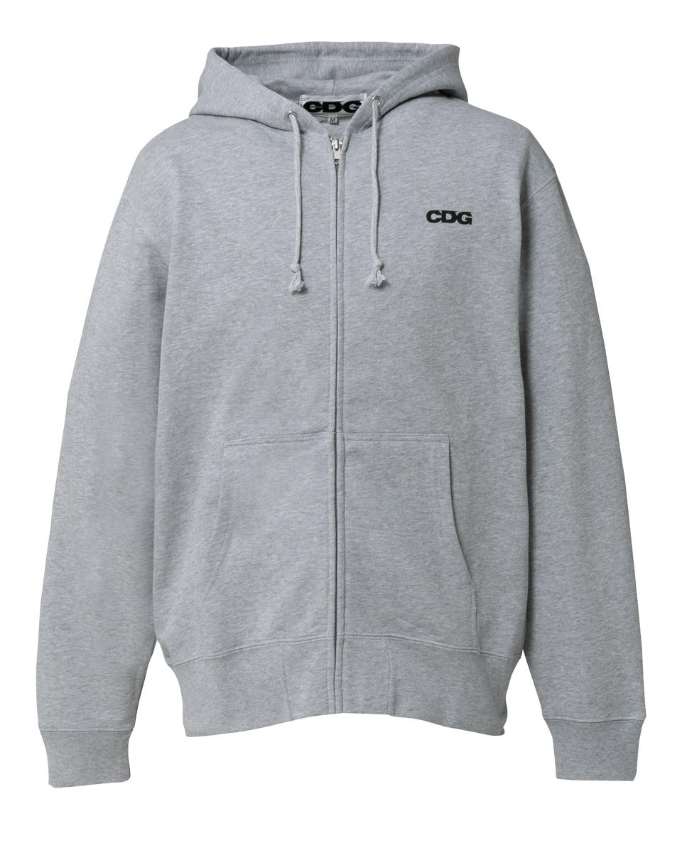 CDG CLASSIC HOODED SWEATSHIRT WITH ZIP - Grey