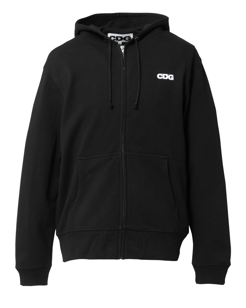 CDG CLASSIC HOODED SWEATSHIRT WITH ZIP - Black