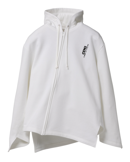 CDG BIAS DESINED SWEATSHIRT WITH ZIP - White