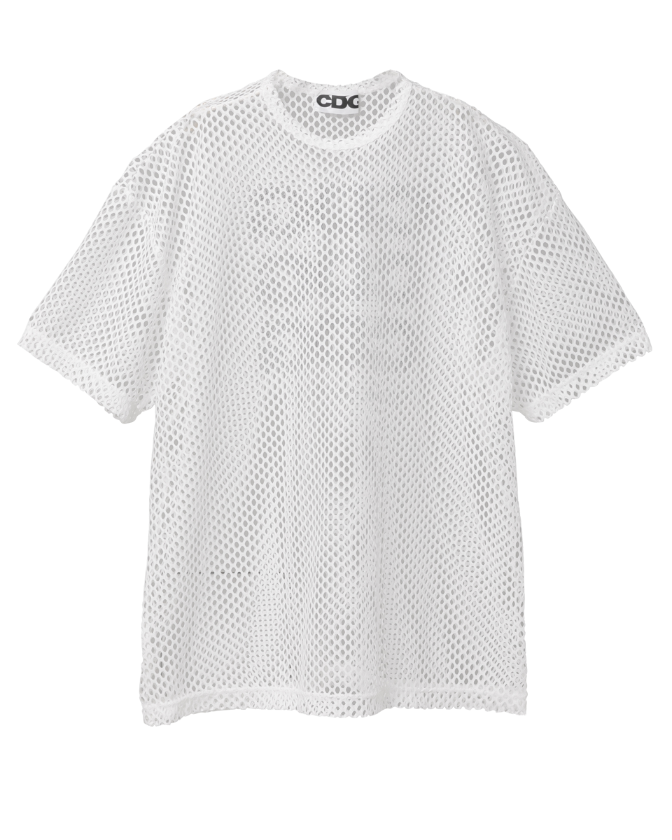 CDG OVERSIZED MESH T-SHIRT - White