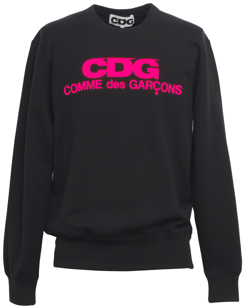 CDG CLASSIC CREW NECK SWEATSHIRT / PINK LOGO - Black
