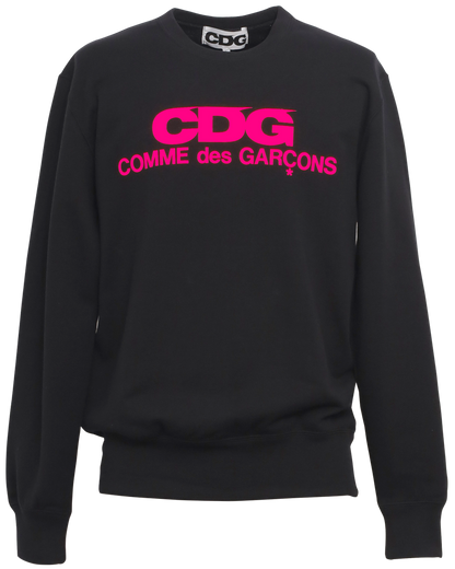 CDG CLASSIC CREW NECK SWEATSHIRT / PINK LOGO - Black