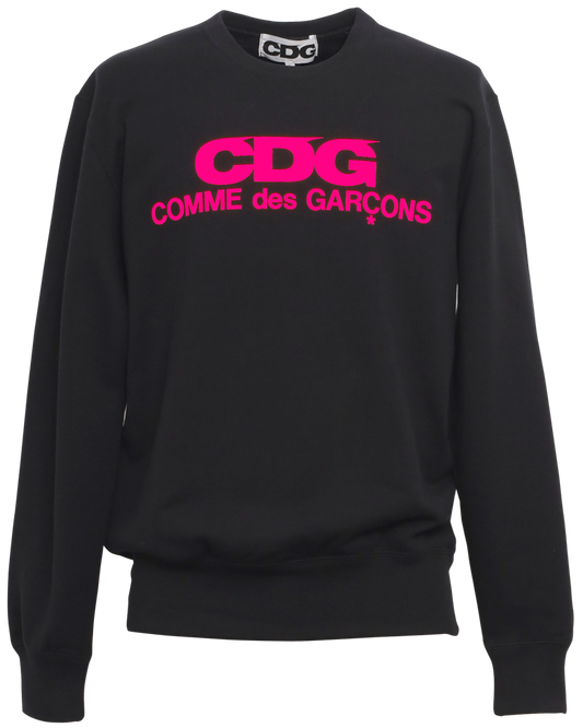 CDG CLASSIC CREW NECK SWEATSHIRT / PINK LOGO - Black