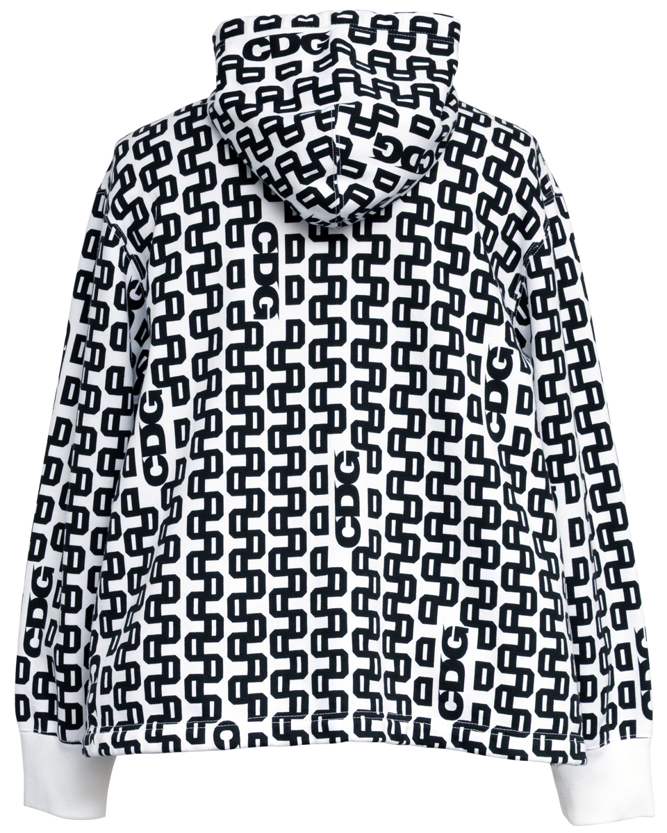 CDG GRAPHIC PATTERNED SEWATSHIRT WITH ZIP