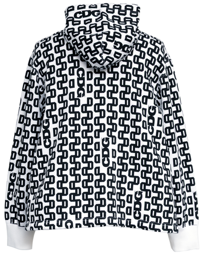 CDG GRAPHIC PATTERNED SEWATSHIRT WITH ZIP