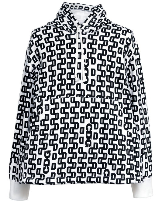 CDG GRAPHIC PATTERNED SEWATSHIRT - White x Black