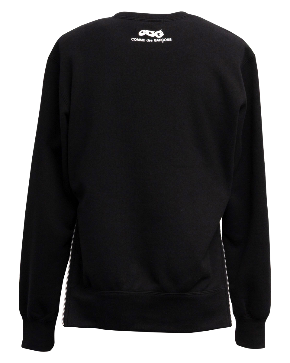 CDG CLASSIC CREW NECK SWEATSHIRT WITH ZIP