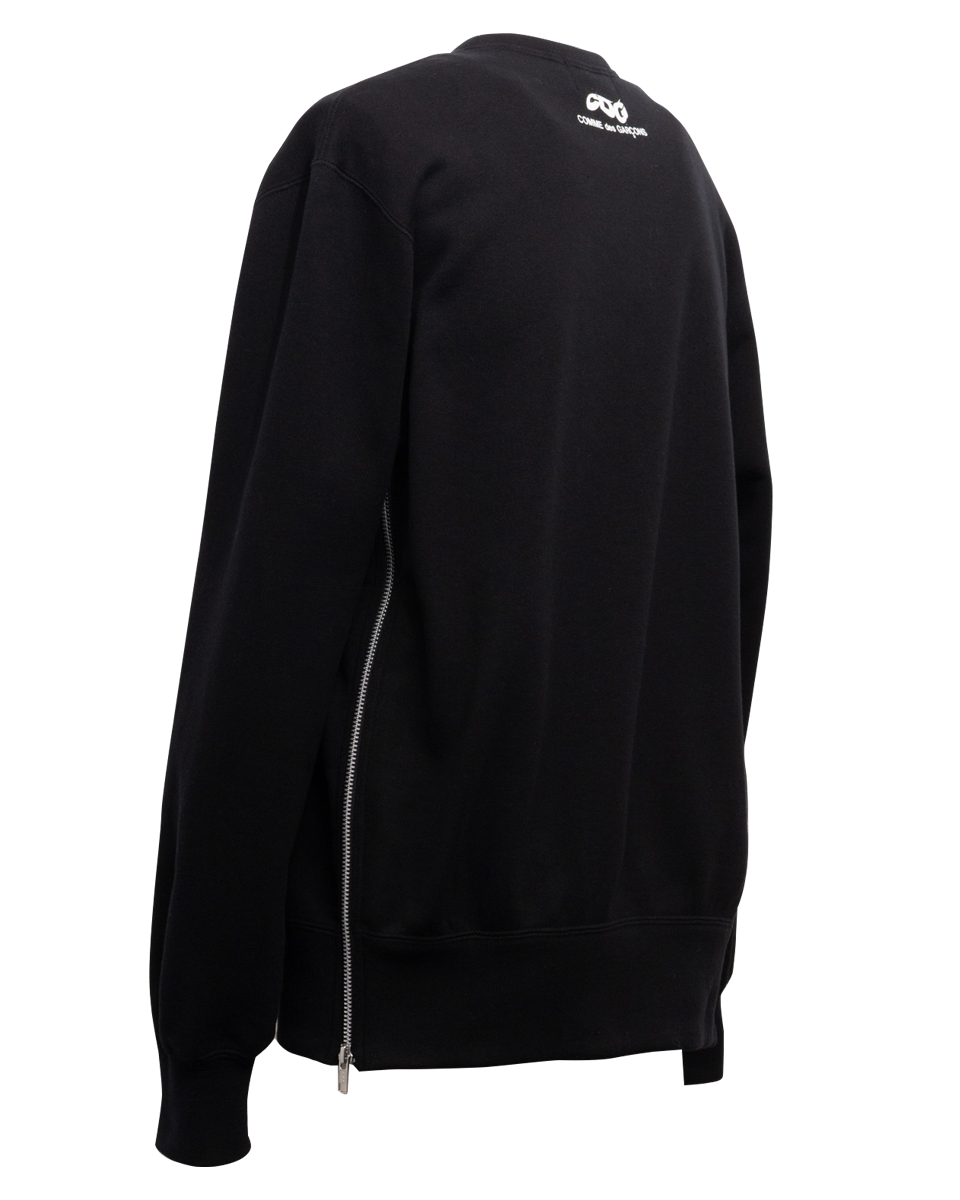 CDG CLASSIC CREW NECK SWEATSHIRT WITH ZIP