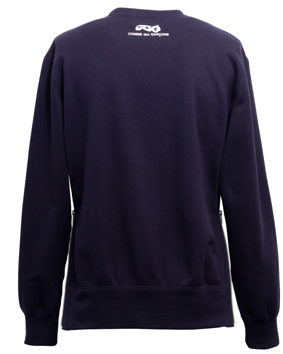 CDG CLASSIC CREW NECK SWEATSHIRT WITH ZIP