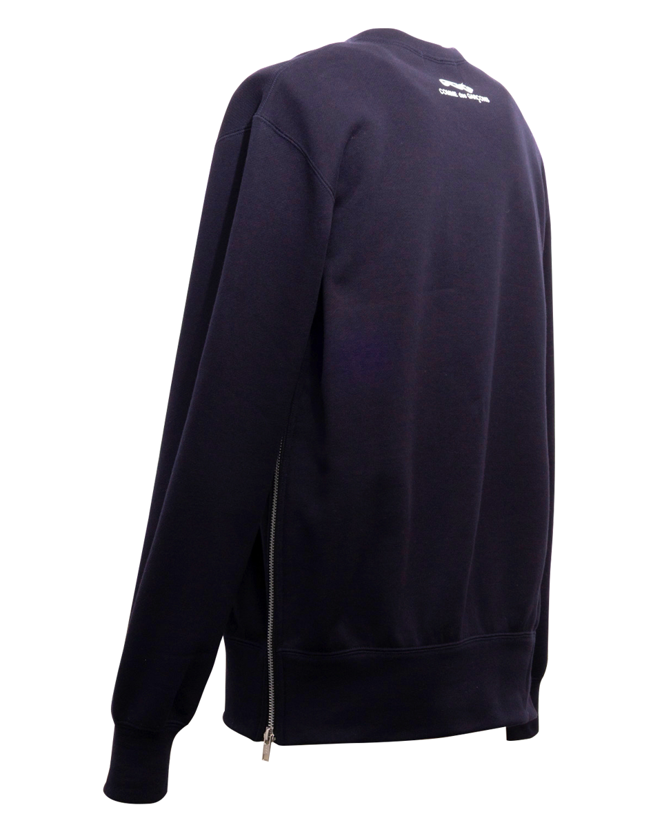 CDG CLASSIC CREW NECK SWEATSHIRT WITH ZIP